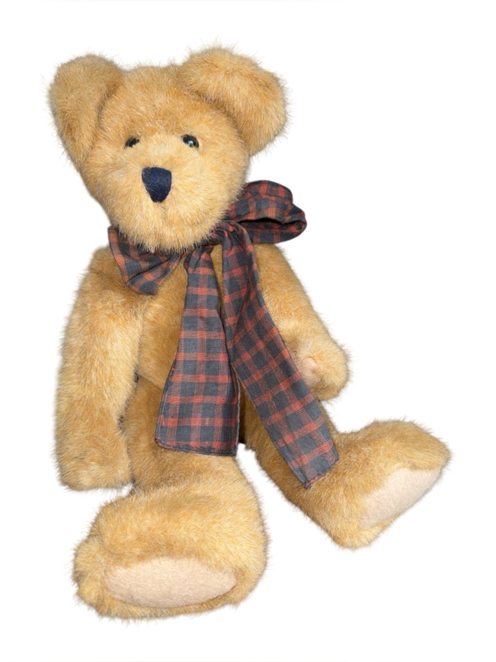 Boyds Bear Braxton B Bear Retired Posable Vtg 14 inch Plaid Bow 51081-01 1998